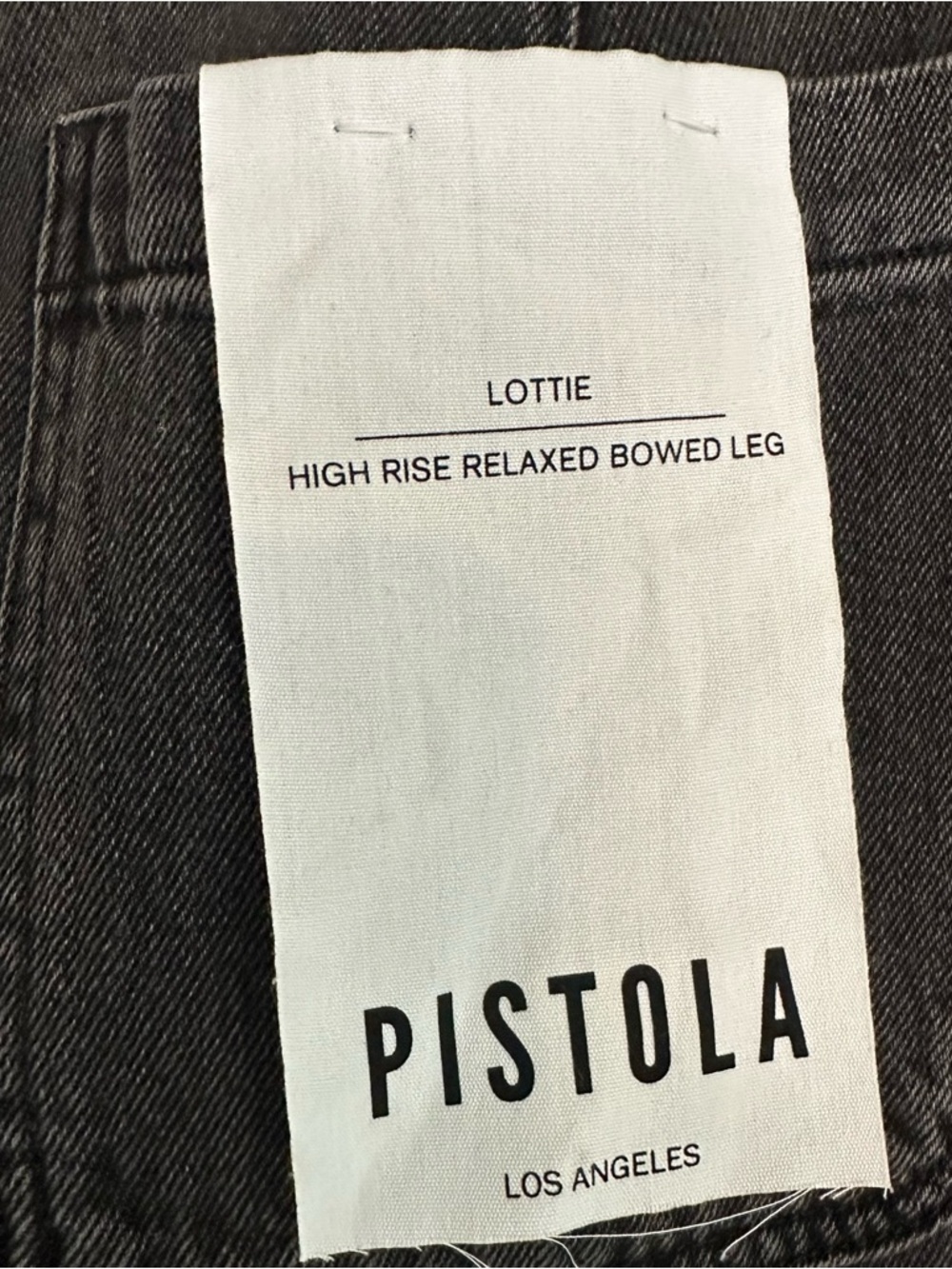Pistola Lottie High Rise Relaxed Bowed Leg Jeans Zen Black Size 26 NWT - Picture 7 of 10